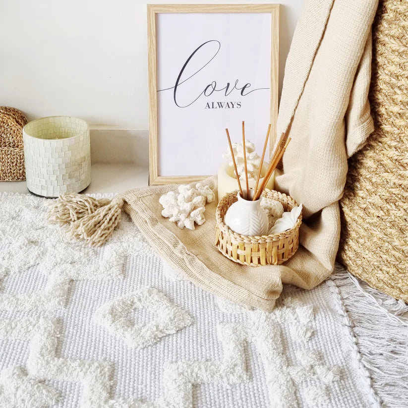 Snow Hand Woven Cotton Bedside Floor Runner