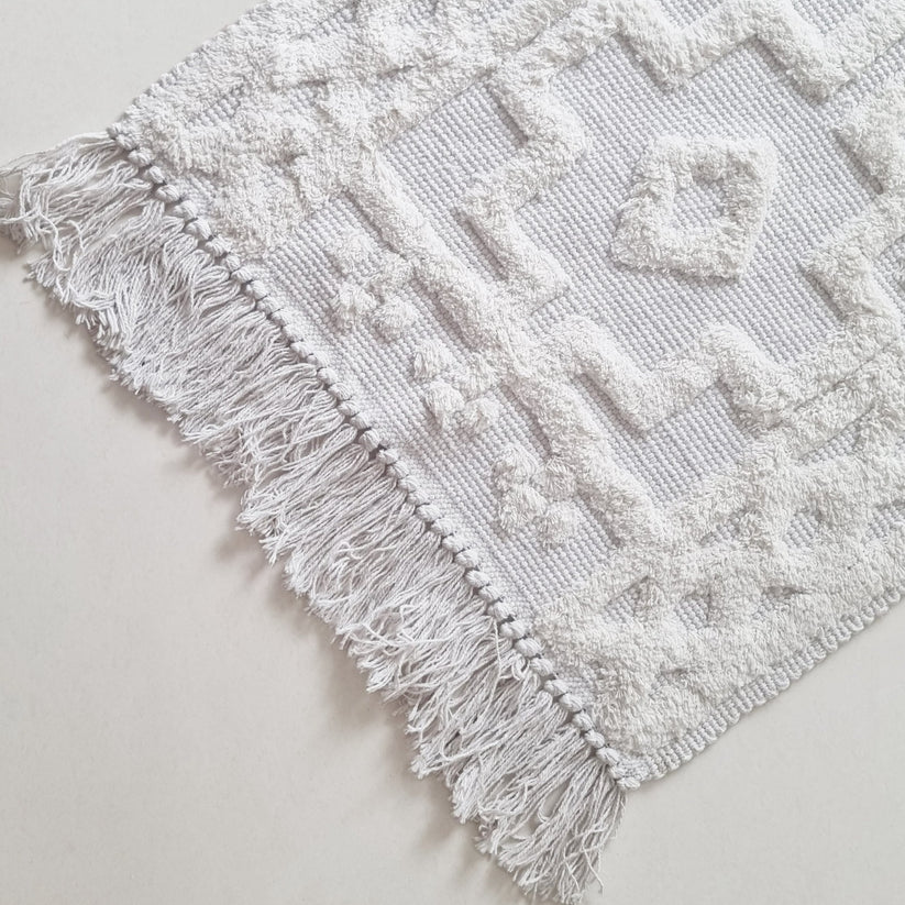 Snow Hand Woven Cotton Bedside Floor Runner