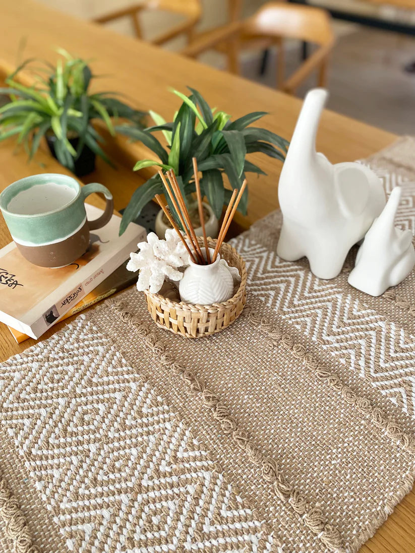 Rustic Boho Cotton Table Runner
