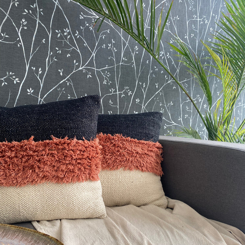 Boho Flare Tufted Square Decorative Embroidered Cotton Cushion Cover