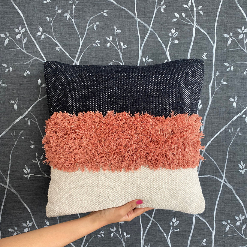 Boho Flare Tufted Square Decorative Embroidered Cotton Cushion Cover
