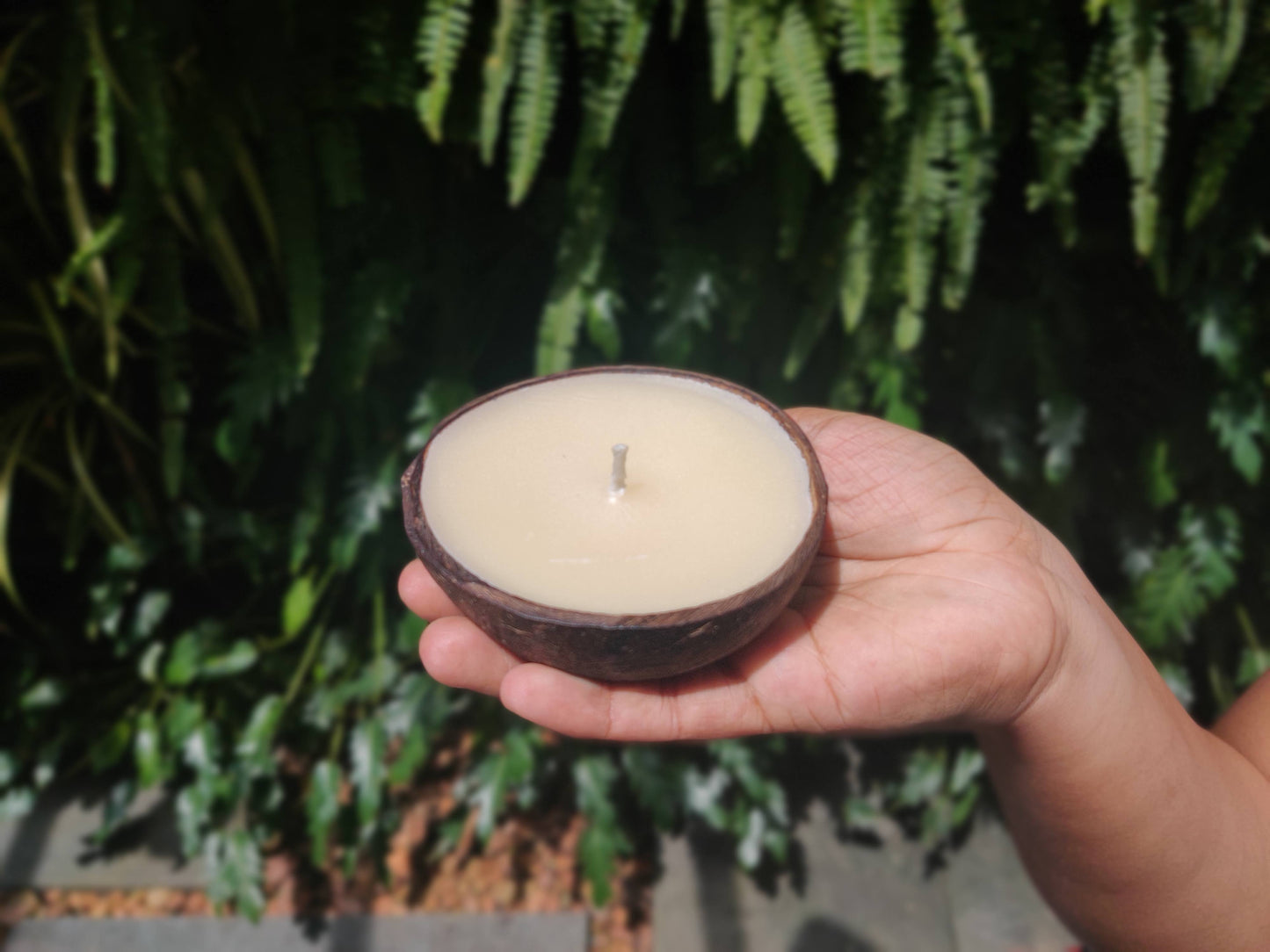 Thenga Coconut Shell Eco-friendly Candle/Diya (Set of 2, Coconut Scented)