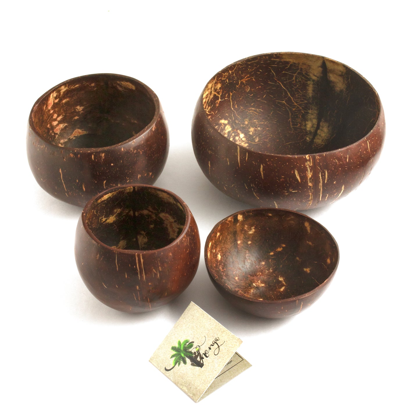 Thenga Coconut Bowl Set | Jumbo, Medium & Mini Bowl + Coconut Cup | 100% Natural, Perfect for Smoothie, Salad, Cereal & Beverages