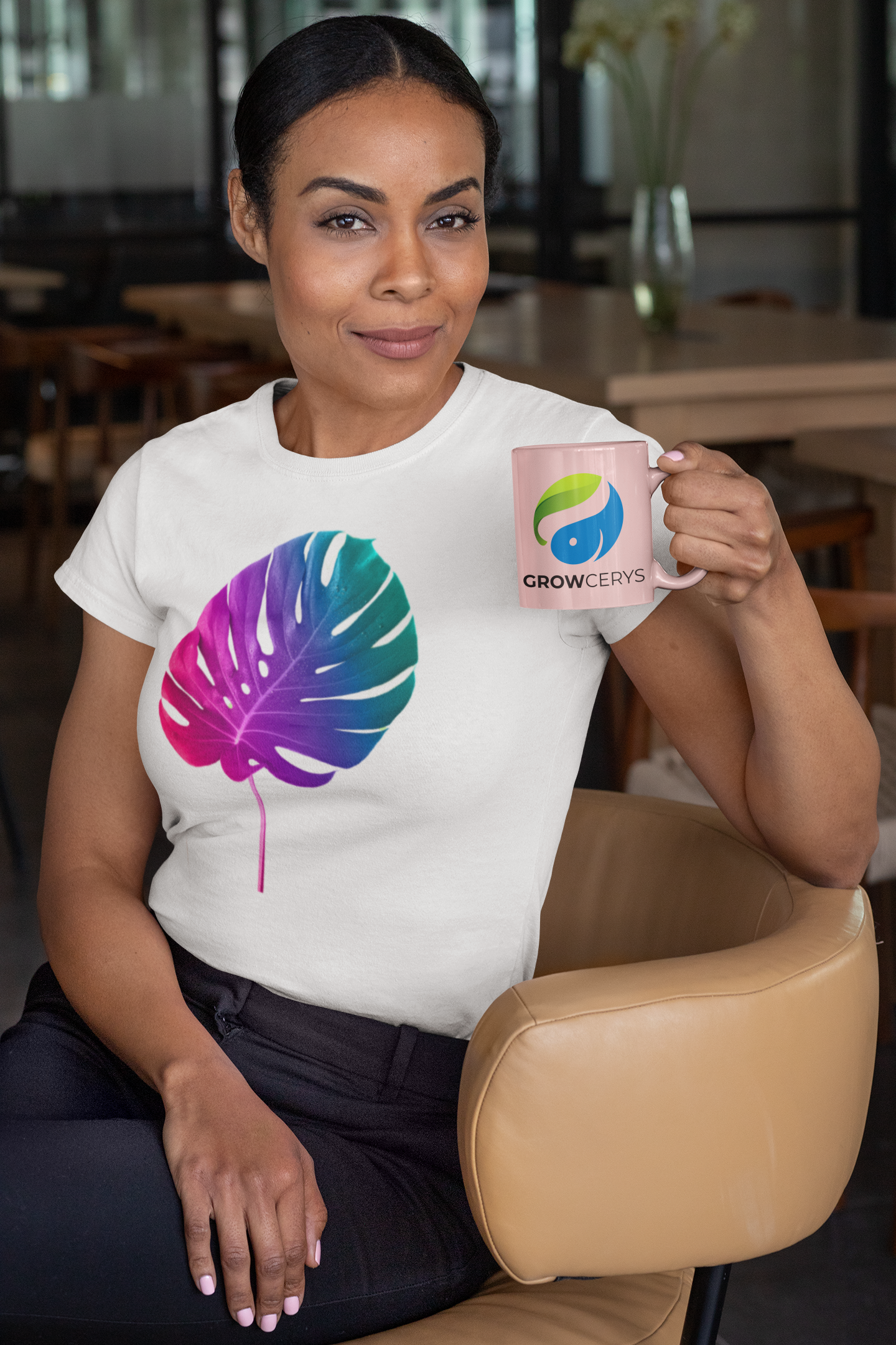 Swiss cheese Leaf T-shirt for women